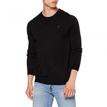 Pull G-STAR RAW Core Col Rond, Noir (DK Black 6484), Medium Homme