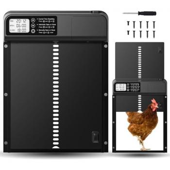Puerta Automática para Galpones AIPERQ: LCD Programable, Aluminio y Protección Contra Polvo