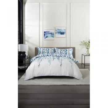 White Stringed Pearls Cotton Duvet – Digital Pattern, Double