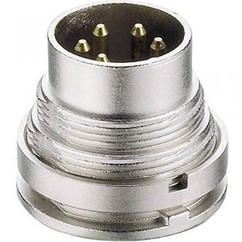 Lumberg SGV 60 Vertical Mount DIN Plug, 6 Pins, Silver