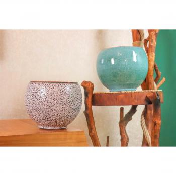 Cream and Turquoise Terracotta Flower Pots