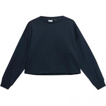 4F Damen Langarm-Sweater in Schwarz ohne Kapuze