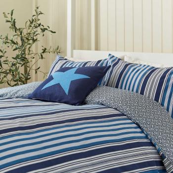 Super King Beach House Stripe Cotton Duvet by Helena Springfield