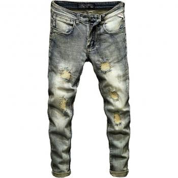 Jean stretch ajusté homme déchiré