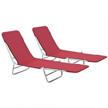Meuble de Jardin Chaise Longue Rouge