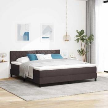 Lit Double avec Matelas et Éclairage LED 180x200 cm Marron Foncé