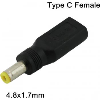 USB 3.1 C‑to‑DC Power Connector (Straight), 4.8 mm Male, Black
