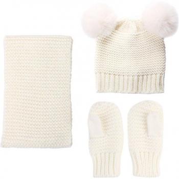 Sombrero de ganchillo, bufanda y guantes para niñas