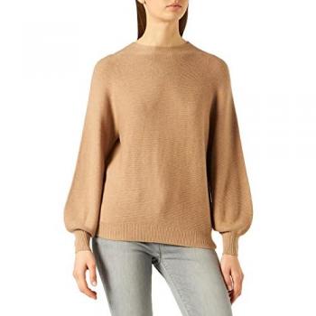 S.Oliver Viskose-Rundhalspullover RED LABEL – Sand Melange, 44 (Damen)