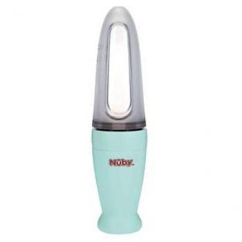 Cucchiaio Nûby per alimentazione con contenitore in silicone 90 ml verde