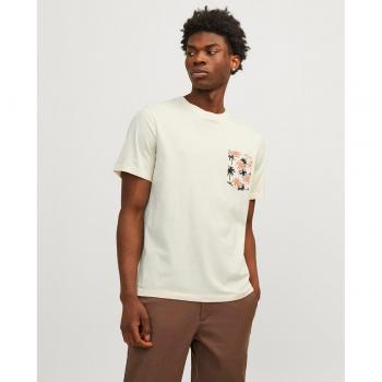Camiseta Ruba Beige de Jack & Jones con Bolsillo Trasero
