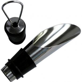 Accesorio de bar: aireador y vertedor de vino en acero inoxidable