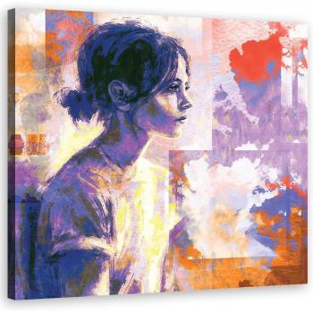 30x30 Canvas Print Abstract Woman in Purple