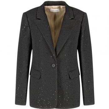 Gerry Weber Damen Schwarz eleganter Pailletten Blazer Größe 48