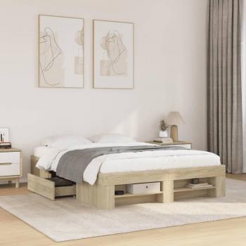 Double Bed Frame Sonoma Oak 135x190 cm