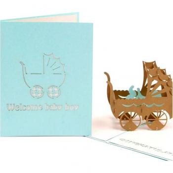 Carte Pop-Up Bébé Garçon