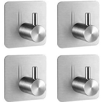 Fulgente Ganci Adesivi per Bagno & Cucina – 4 pezzi, Forte e Sicuro