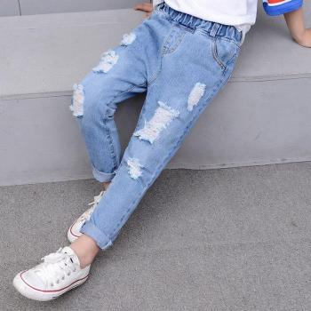 Pantalon Jean Garçon Élastique Long 6-12 Ans