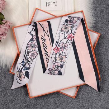Long Turban Headband with Floral Design