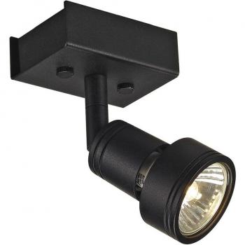 Plafonnier intérieur simple Puri – Noir mat, applique GU10/QPAR51 50 W max (SLV 147360)
