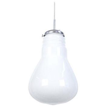 Suspension TOSEL Lumière Intérieure Boho Verre Opale H 88 cm L 28 cm P 28 cm