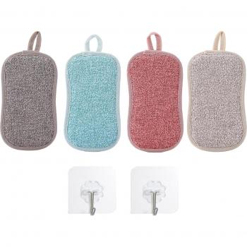 Kit Esponjas Lavar Platos con Ganchos de Seguridad – 4 Piezas