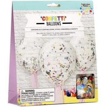 20 palloncini trasparenti con glitter per feste di compleanno