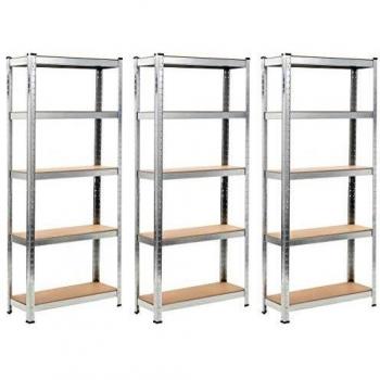Etagère de Rangement 3X Acier et MDF 75x30x172 cm