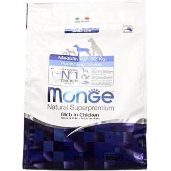 MONGE SUPERPREMIUM MEDIUM PUPPY & JUNIOR 800 GR con pollo
