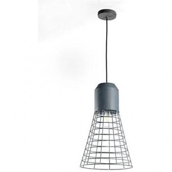 Jerry Pendant Light, Wire Frame, Urban Grey
