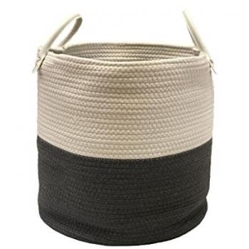 Collapsible Cotton Rope Storage Basket [Small, 28x28x32 cm]