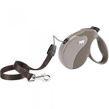 Amigo Ferplast Guinzaglio Retrattile 5 m, Colore Grigio, Ideale per Passeggiate