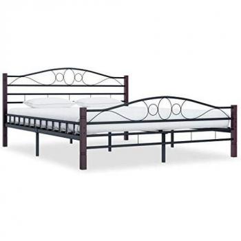 VidaXL Elegantes Bettgestell aus schwarzem Metall 200×200 cm