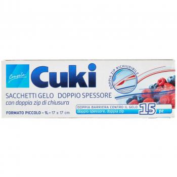 Sacchetti Congelamento Cuki Doppio Spessore 1L 15 Pz