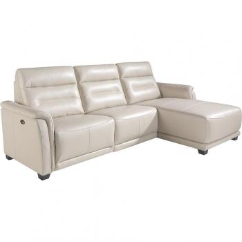 Sofá Chaiselongue (R) relax en piel Gris Taupe