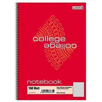 LANDRÉ Notebook , college,  DIN A5, 160 Blatt, kariert