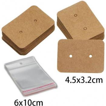 Kraft Paper Jewelry Packaging Cards with Self-Seal Bags