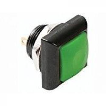 POUSSOIR MÉTALLIQUE CARRÉ AVEC CAPUCHON VERT