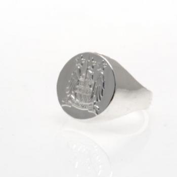FC Man City Silver Logo Ring