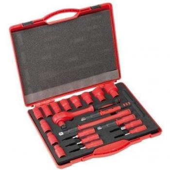 Juego de llaves de vaso ½” aisladas VDE, 20 piezas – Alyco