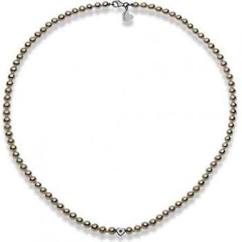 Collana di Perle e Oro Bianco 18Kt con Ciondolo a Forma di Stella