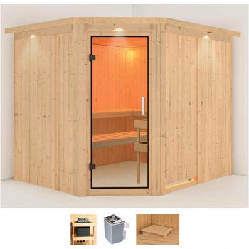 Karibu Sauna Marit, naturbelassen, 9 kW Ofen