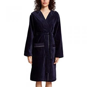 Esprit Unisex-Bademantel mit Kapuze und Gürtel