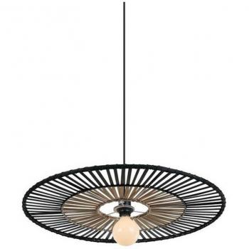 Bamboo nero lampada sospensione E27 Larissa