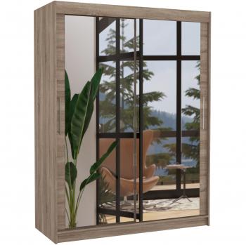 Armoire bois truffe avec miroir Prima 150cm