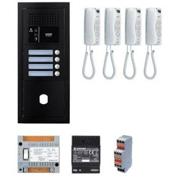 Pack Gt Audio 4 BP avec platine façade noire satinée