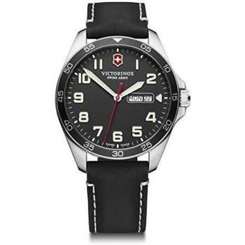 Mens Victorinox Swiss Army Fieldforce 42mm Stainless Steel Watch with Day/Date