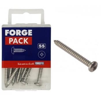 ForgeFix Self-Tapping Screw Pozi Pan A2 Stainless Steel 3/4in x 8 Pack of 30