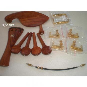 Violín Madera Rosa + Accesorios Dorados (Reposamuñecas y Afinadores)