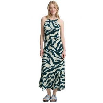 TOM TAILOR Viskose‑Glück: Grünes Damen‑Neckholder‑Maxi, Größe 36